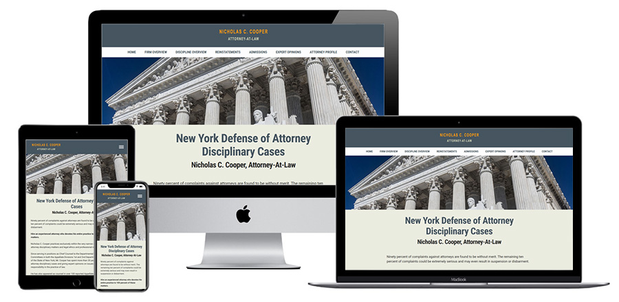 Responsive website of Nicholas C. Cooper, Attorney-at-law